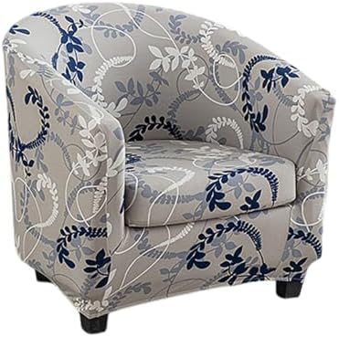 NILUOH Club Chair Slipcover 2 Piece Stretch Barrel Chair Covers Printed Tub Chair Slipcovers Soft Accent Armchair Sofa Protector for Living Room（Flowers 3）