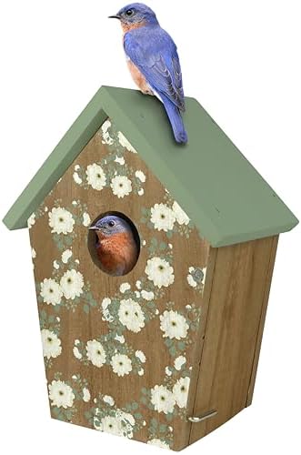 Wild Wings Decorative Bluebird House Verdant Petals, Green