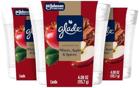 Glade Jar Candle, Warm Apple & Spices, 4.08oz., 3 Count