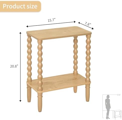 Fultyle Narrow End Table, Small Narrow Side Table with Storage, Nightstand
