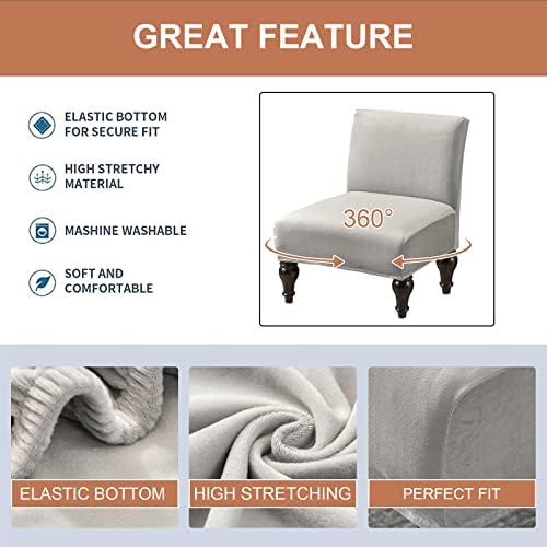 Eco-Ancheng Armless Chair Slipcover Removable Armless Accent Chairs Covers Washable Armless Slipper Chair Slipcover Printed Armless Chair Furniture Protector Covers for Living Dining Room Hotel