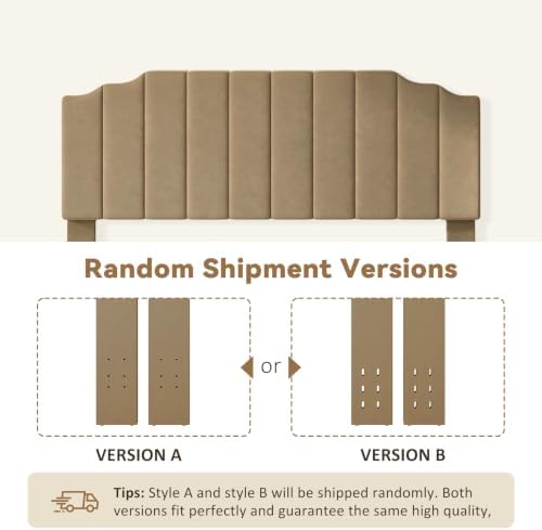 Befurtori King Size Headboard Only, Linen Wall Mount Headboard, Brown