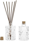 MyGift Clear Glass Reed Diffuser Bottles Vintage Apothecary Vases Set of 2
