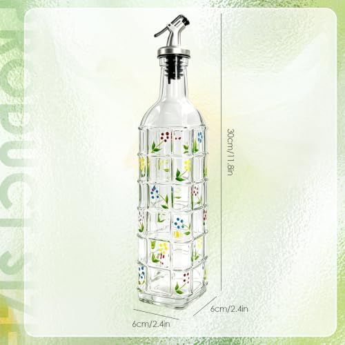 17oz Glass Square Olive Oil Dispenser with Pour Spout