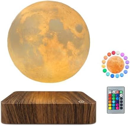 Levitating Moon Lamp, Magnetic Floating Moon Night Light with 16 Color Modes and Remote Control, Home Office Desk Decor, Birthday Holiday Gifts for Women Men Boys Girls