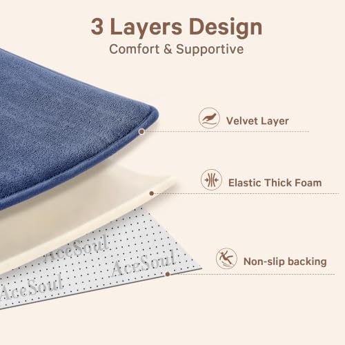 Baby Play Mat Floor,Tummy Time Area Rug 47x47 Playpen Muscle Mat Navy Blue