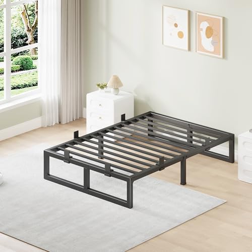 12 Inch Metal Twin Bed Frames with Stable Steel Support, Noise-Free