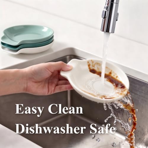 LarqeeWare Ceramic Spoon Rest for Stove Top, Modern Kitchen Counter Holder