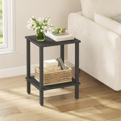 TUTOTAK End Table, Side Table, Nightstand, 2-Tier Storage Shelf