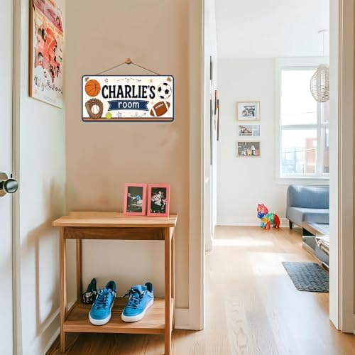 Custom Name Sign Kids Door Sign, Personalized Door Decor for Kids, Sports Door Sign