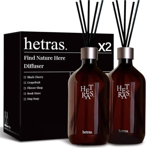 HETRAS Premium Reed Diffuser Hotel Wood 2Pack