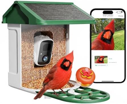 HARYMOR Bird Feeder with Camera, 2K Live Video, AI Identify Bird Species