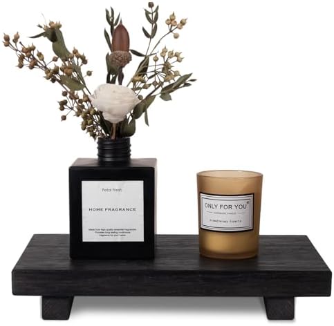 Wood Bathroom Tray Farmhouse Decor Kitchen Soap Holder, 9"x6" Black