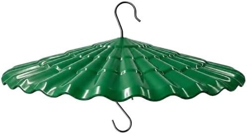 13.5'' Bird Feeder Rain Guard - Bright Dome Shield Umbrella Cover, Squirrel Proof Baffle for Outside Pole & Hanging Standard Wild Bird Feeders, Weatherproof Shatterproof Canopy,(1 Pack, Green)