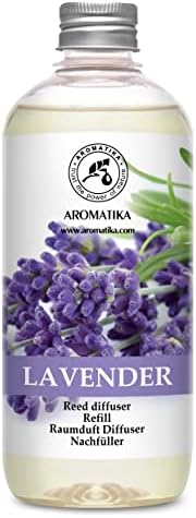 Lavender Reed Diffuser Refill 17 Fl Oz - 500ml - Lavanda Refill - Wardrobe Freshener - Home Fragrance Oil - Air Freshener - Aromatherapy - Essential Lavender Oil Diffuser - Diffuser Refill