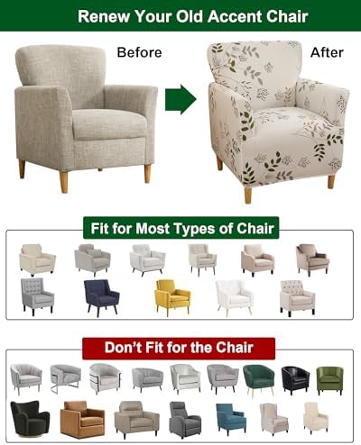 CRFATOP Accent Chair Cover, Stretch Armchair Slipcover for Living Room,46