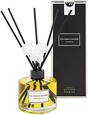 CULTURE & NATURE Reed Diffuser Set 6.7oz (200ml) Mango Mandarin Scented Diffuser with Sticks Home Fragrance Reed Diffuser for Bathroom Shelf Decor