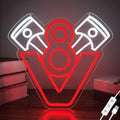 Muscle Car Neon Sign — V8 Engine Neon Light for Garage Decor & Man Cave, LED Room Decor for Men, USB Powered Racing Car Wall Art, Mechanic Gifts for Car Enthusiasts