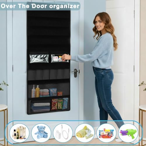 Over The Door Nerf Gun Toy Storage Organizer with Multi Pockets and Slots