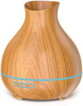 Aromatherapy Essential Oil Diffuser 550ml 12 Hours Wood Grain Aroma Diffuser with Timer Cool Mist Humidifier for Large Room, Home, Baby Bedroom, Waterless Auto Shut-off,7 Colors Lights Changing