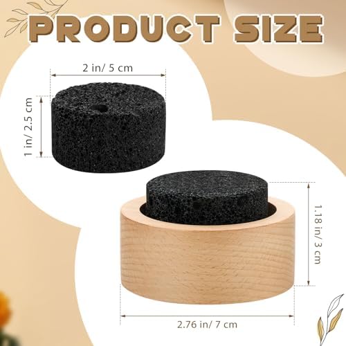 Chunful 1 Pcs Lava Rock Passive Diffuser for Essential Oils, Beech Wood