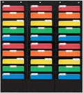 30 Pocket File Folder Pocket Chart, Black, 42" W x 47" T