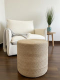 Pouf Ottoman 100% Jute Braided Pouffe (16"x16"x16")