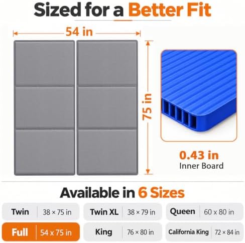 TigeJoy Heavy Duty Bunkie Board Full Size 54''x75'', Non-Slip Bed Support
