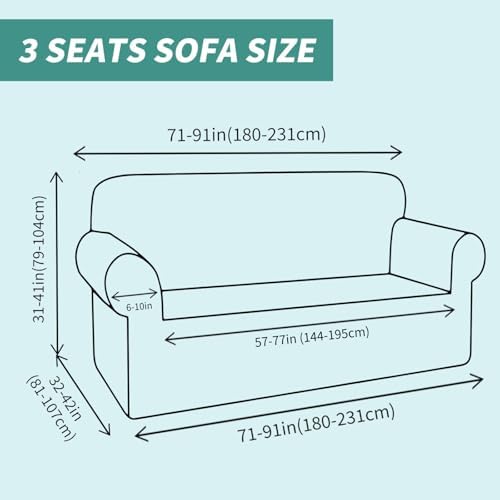 YEMYHOM Couch Cover Latest Jacquard Design High Stretch Sofa Covers for 3 Cushion Couch, Pet Dog Cat Proof Slipcover Non Slip Magic Elastic Furniture Protector (Sofa, Dark Gray)