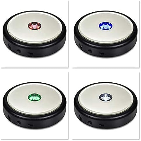 4 LED Light Base - Color Changing Lights w/Mirror Top Round Stand - Illuminated Holder for Gemstones, Crystals, and Art Glass - AC/USB Adapter