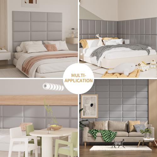 Headboards Wall Panel for Queen and King, Self-Adhesive 3D Wall Panels, Upholstered Wall Panel for Bedroom/Living Room (9 Pieces 9.84 in x 23.6 in)