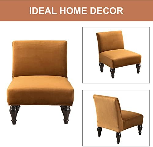 Eco-Ancheng Armless Chair Slipcover Removable Armless Accent Chairs Covers Washable Armless Slipper Chair Slipcover Printed Armless Chair Furniture Protector Covers for Living Dining Room Hotel