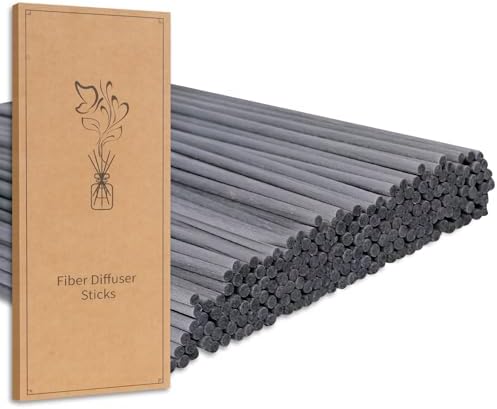 130Pcs Grey Fiber Reed Diffuser Sticks-7.5Inch/3mm Reed Sticks Essential Oil Aroma Diffuser Reeds Aroma Fragrance Refills (3mm X 19cm (130pcs))