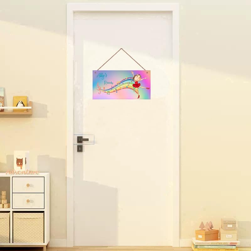 Personalized Ballet Girl Sign Cute Kids Dancing Girls Themed For Kids Room Door Art Decor For Little Man Cave,Custom Name Wall Decor Decorative Plate For Boys Room Girls Bedroom