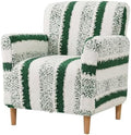 Striped Sherpa Armchair Slipcover, Stretch Plush Pet Friendly Accent Chair Cover with Elastic Bottom, Machine Washable Furniture Protector for Small Banquet Armchair