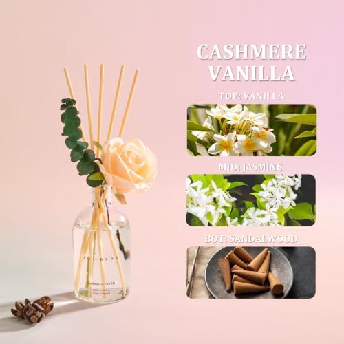 COCORRÍNA Reed Diffuser Cashmere Vanilla 6.76 fl oz Home Bathroom Fragrance