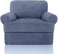 Sofa Cover 2 Pieces T Cushion Chair Covers with Arms Super Stretch Chair Slipcover for Living Room,Slip Cover Anti Slip Armchair Furniture Protector Pet Universal(Blue Grey, 1 Cushion)