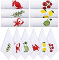HunnmingRe 12 Pcs Italian Summer Cloth Napkins Bulk 100% Cotton, 17x17inch