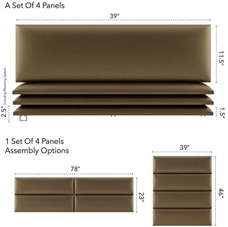 Vänt Wall Mounted Headboard Panels, King/Twin, Metallic Gold
