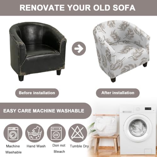 Eco-Ancheng Club Chair Slipcover Tub Chair Cover Stretch Armchair Covers