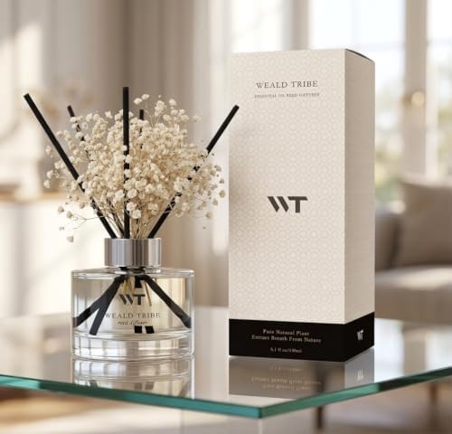 WEALD TRIBE Clean Linen Reed Diffuser for Bathroom Accessories Shelf Decor