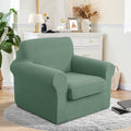 2 Pieces Stretch Chair Cover For Sofa Slipcover, 1 Seat, Olive Green