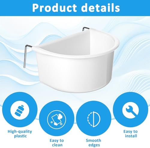 2 Pack Bird Cage Feeder, Plastic Hanging Feeder Cup with Metal Hooks Food and Water Dispenser Bowl for Small Birds Parakeet