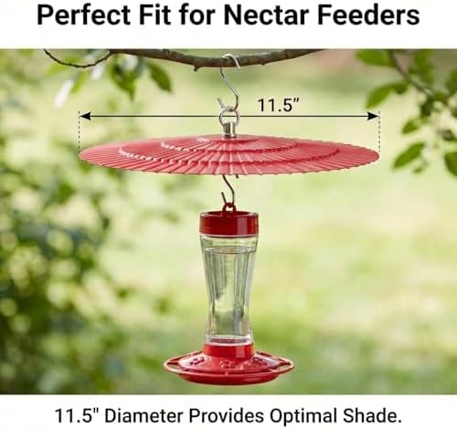 11.5" Metal Bird Feeder Rain Guard - Red