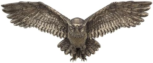 Veronese Design 21 5/8 Inch Steampunk Owl Open Wings Cold Cast Resin Bronze Finish Animal Wall Sculpture Plaque