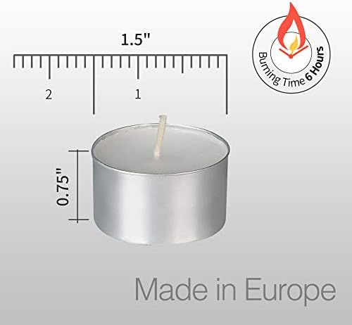 HomeLights Unscented White Tealight Candles -100 Pack, 6 to 7 Hour Burn Time Smokeless, Mini Votive Paraffin Candles with Cotton Wicks for Shabbat, Weddings, Christmas, Home Decor