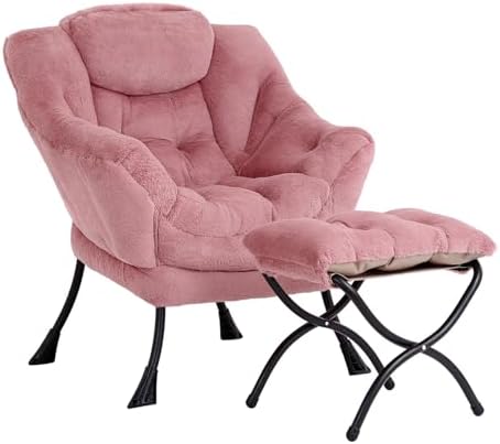 LITA Lazy Chair with Ottoman, Comfy Accent Reading Chair