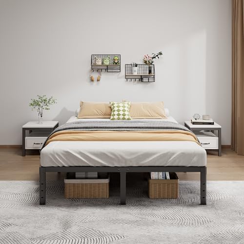 LUMUNANCE Metal Bed Frame King Size 14 Inch with Underbed Storage Space