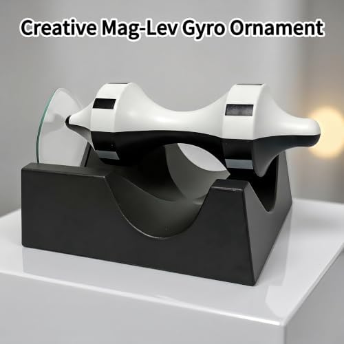 Black & White Dual Tone Magnetic Levitating Spinning Top Decor Ornament