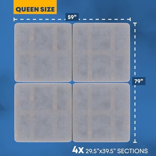 Greaton, 1.5-Inch Split Wood Bunkie Board Queen Size, Under Mattress Support, Fits Bed Frames, bunk beds, Fully Assembled, Breathable Fabric Cover, Replaces Bed Slats or Box Spring